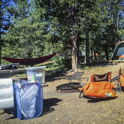 Camp at Indian Creek Campground at Yellowstone NP