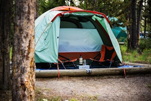 Camp at Indian Creek Campground at Yellowstone NP