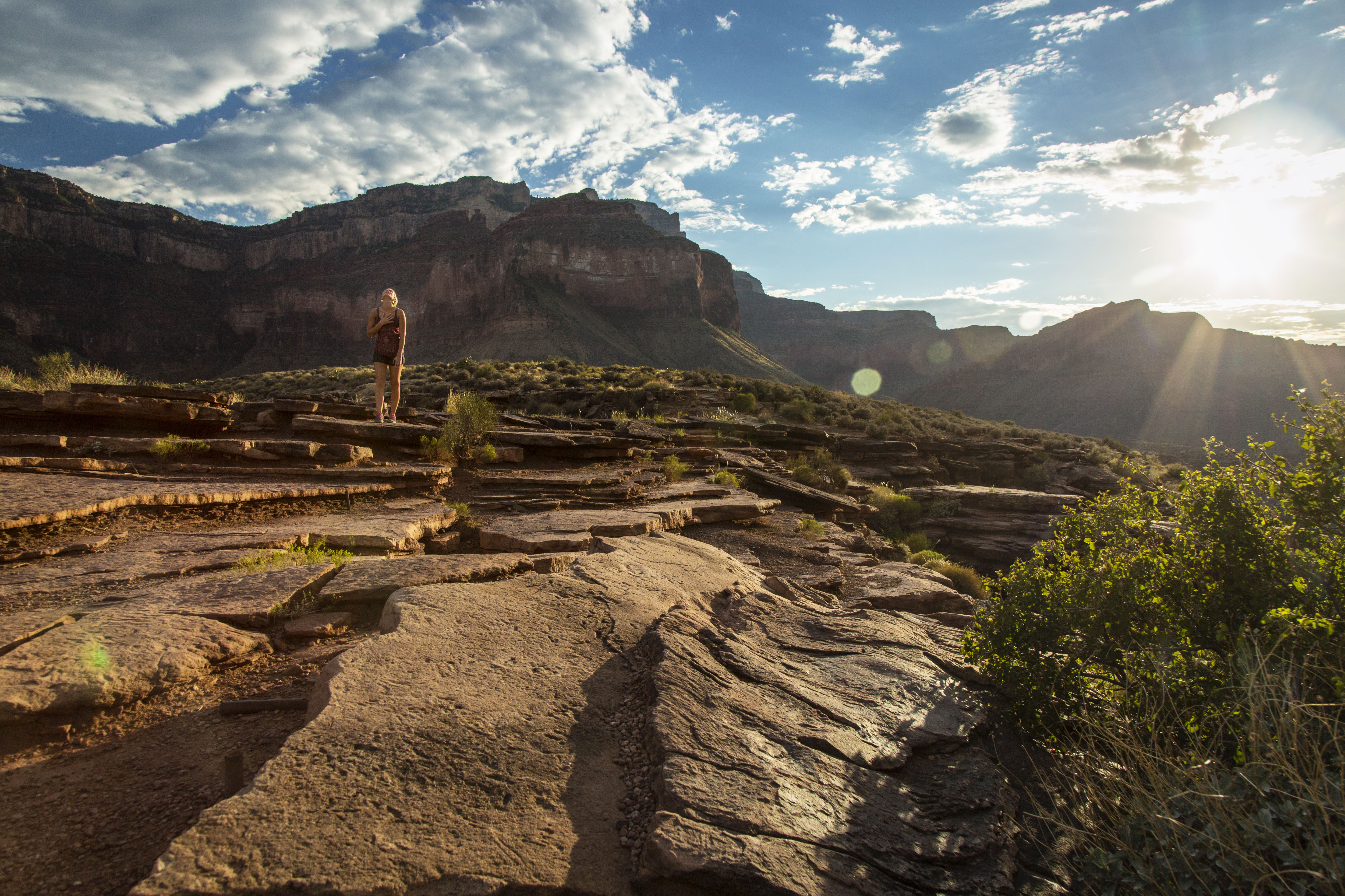 Bright Angel Trail to Indian Garden and Bright Angel Campgrounds