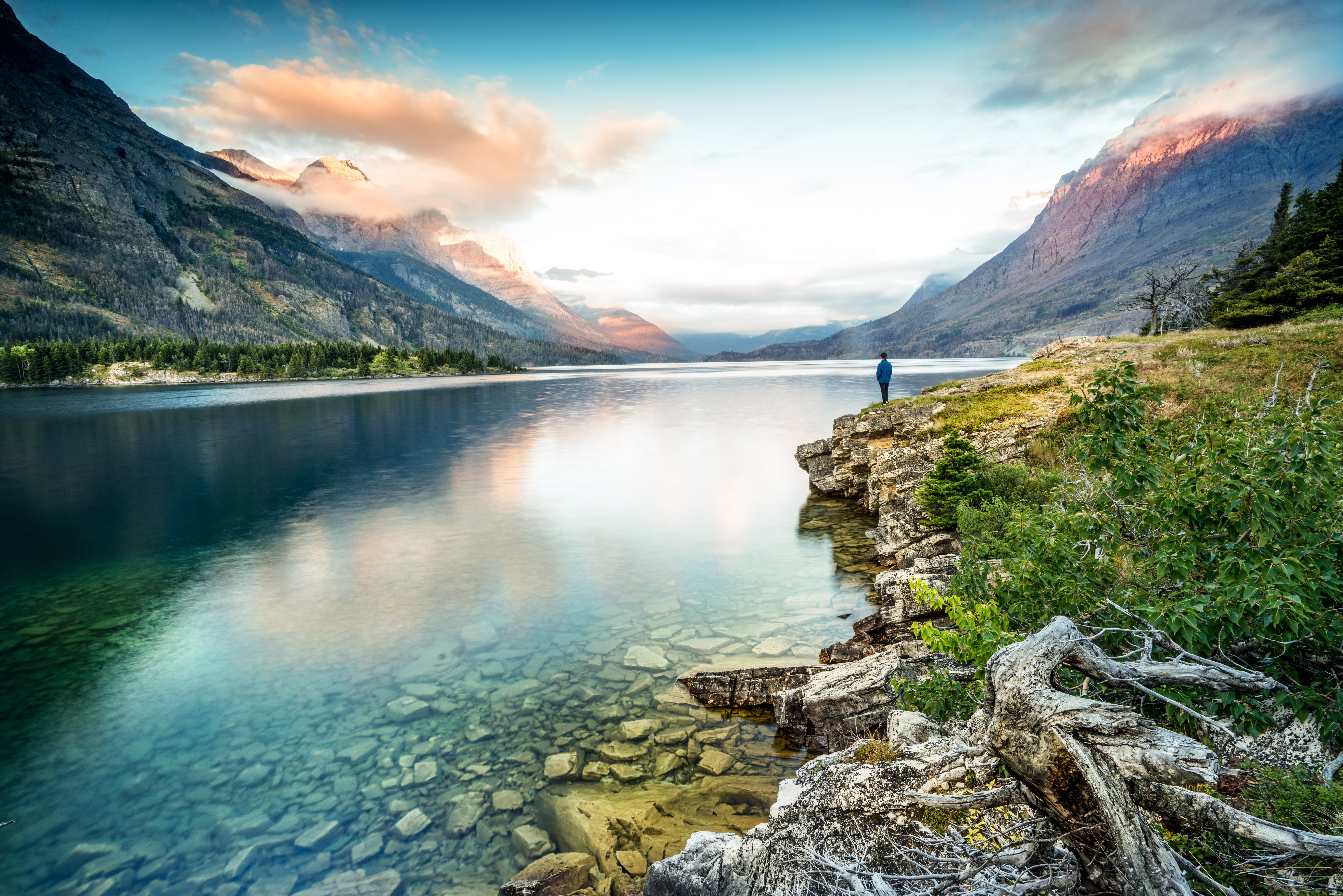 Capture Sunrise at St. Mary Lake, Browning, Montana