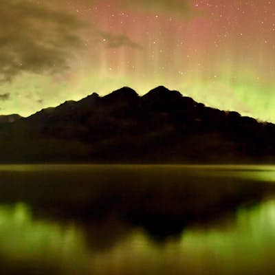 Watch the Northern Lights at Lake Minnewanka 