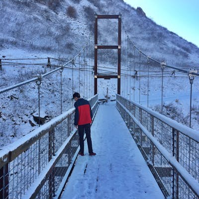Winter Hike to the Bear Canyon Suspension Bridge