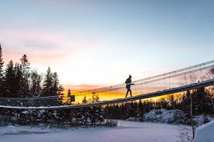 Explore the Pinawa Suspension Bridge