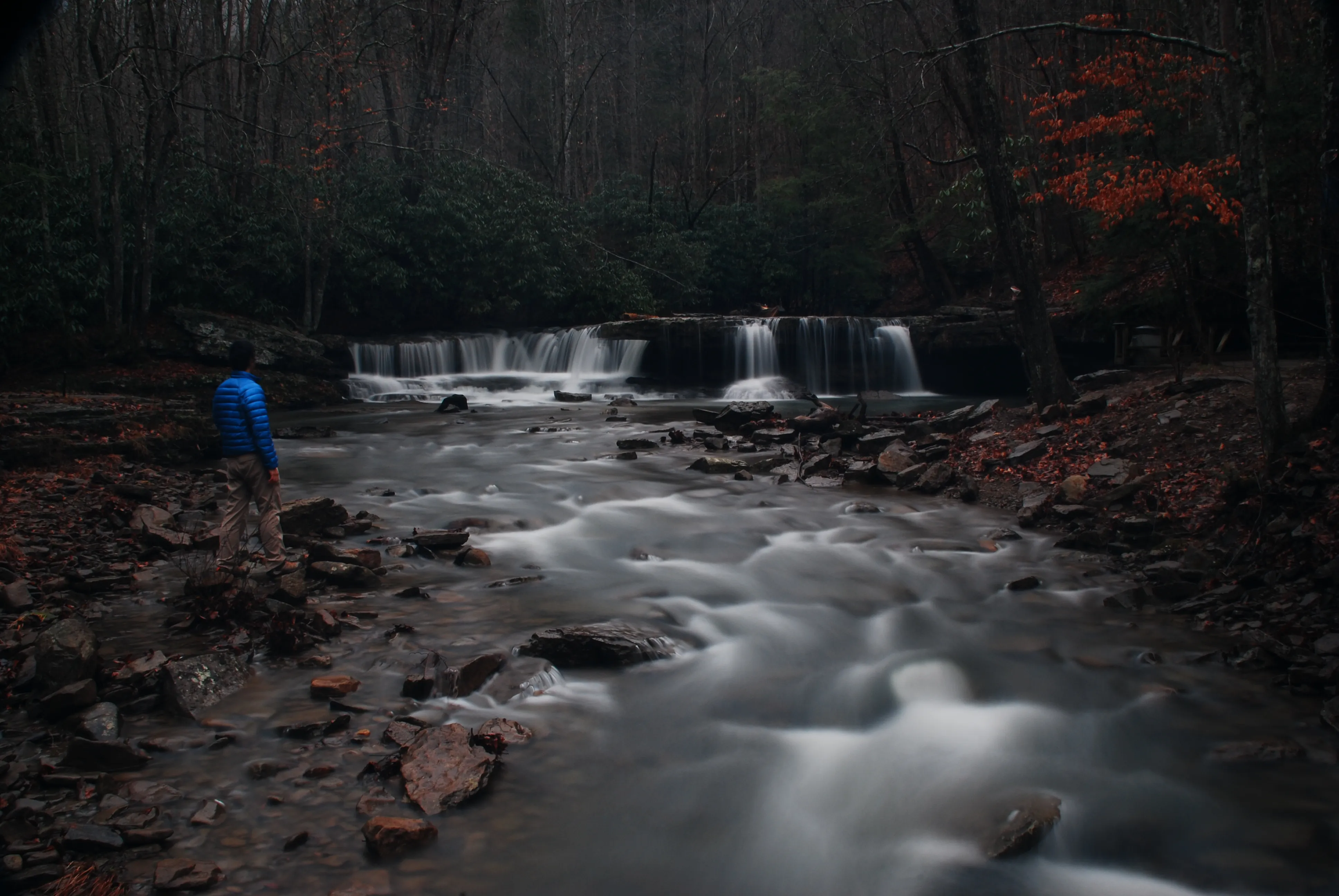 Photograph Mash Fork and Campbell Falls in Camp Creek SP