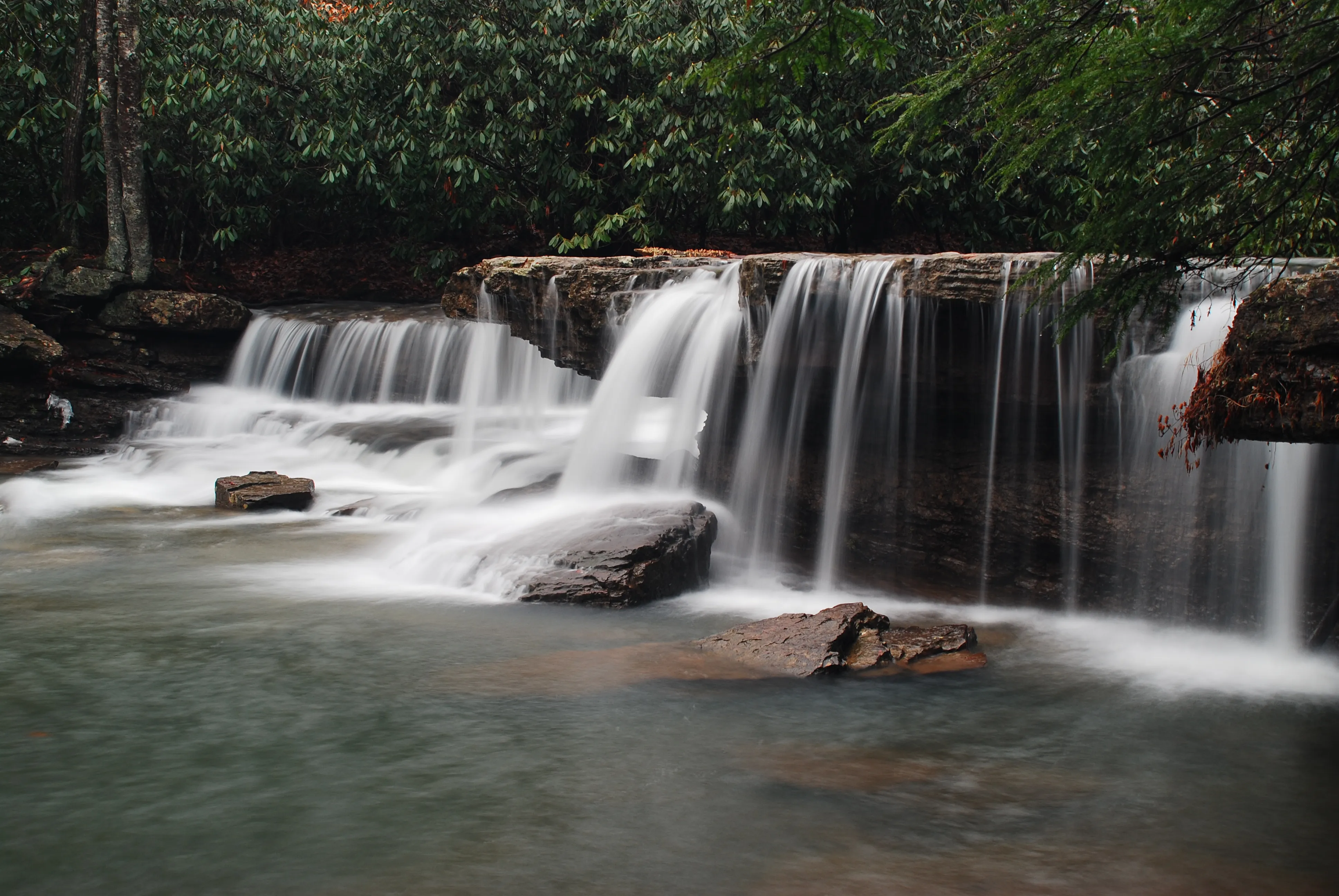 Photograph Mash Fork and Campbell Falls in Camp Creek SP