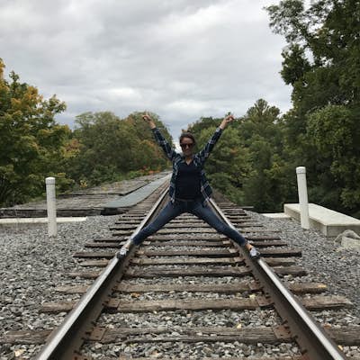 Hike up to the abandoned railroad at Watkins Glen 
