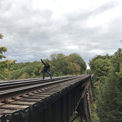 Hike up to the abandoned railroad at Watkins Glen 