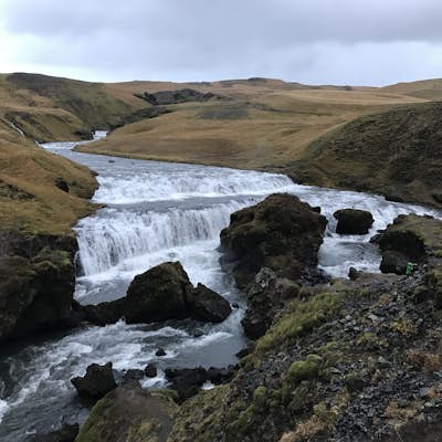 Climb the Skogafoss stairs and hit the hiking trail on top!  