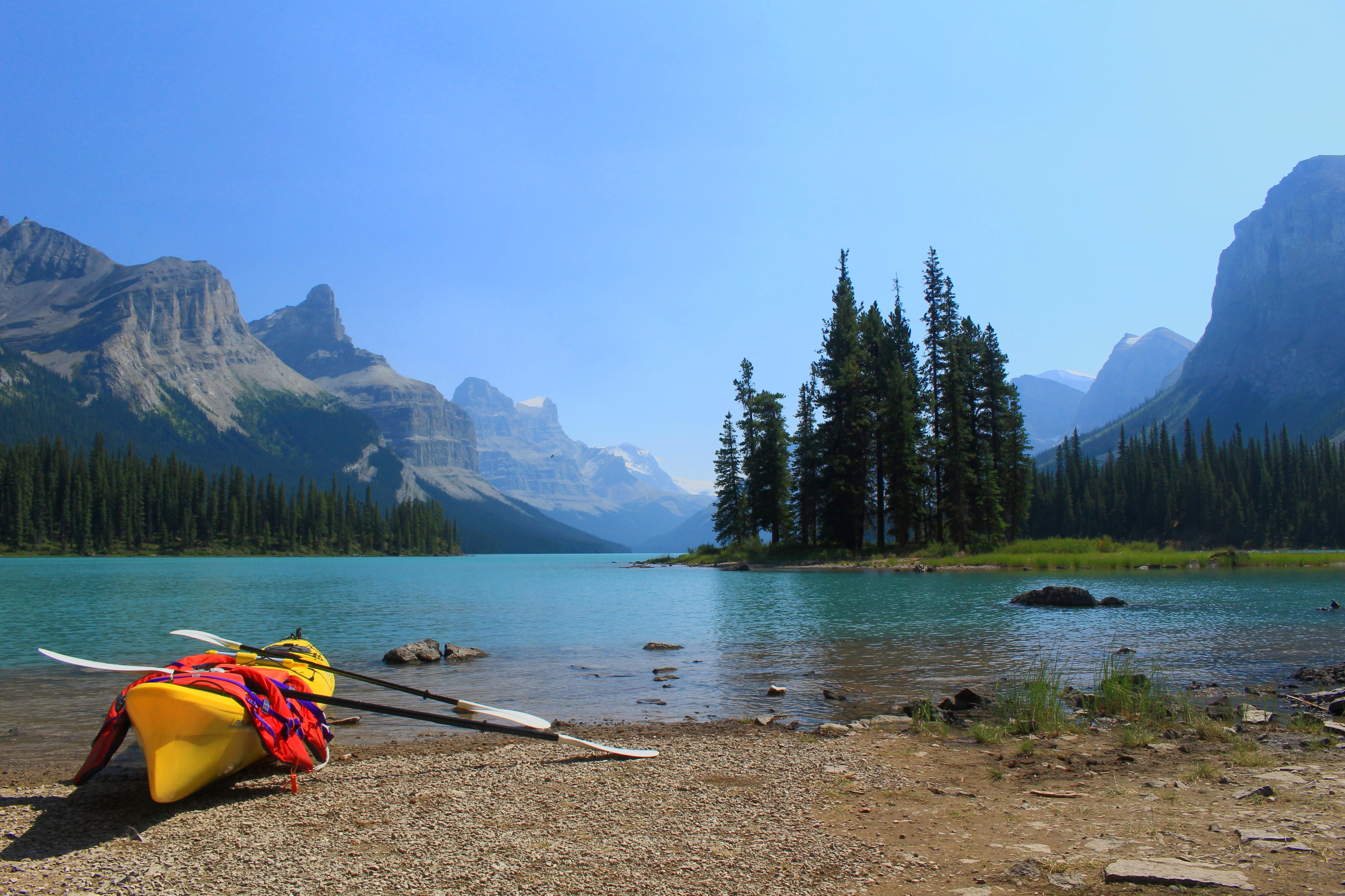 Kayak to Spirit Island in the Canadian Rockies