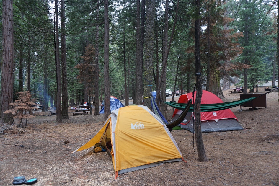 Camp at Sunset Campground in Kings Canyon National Park, Hume, California