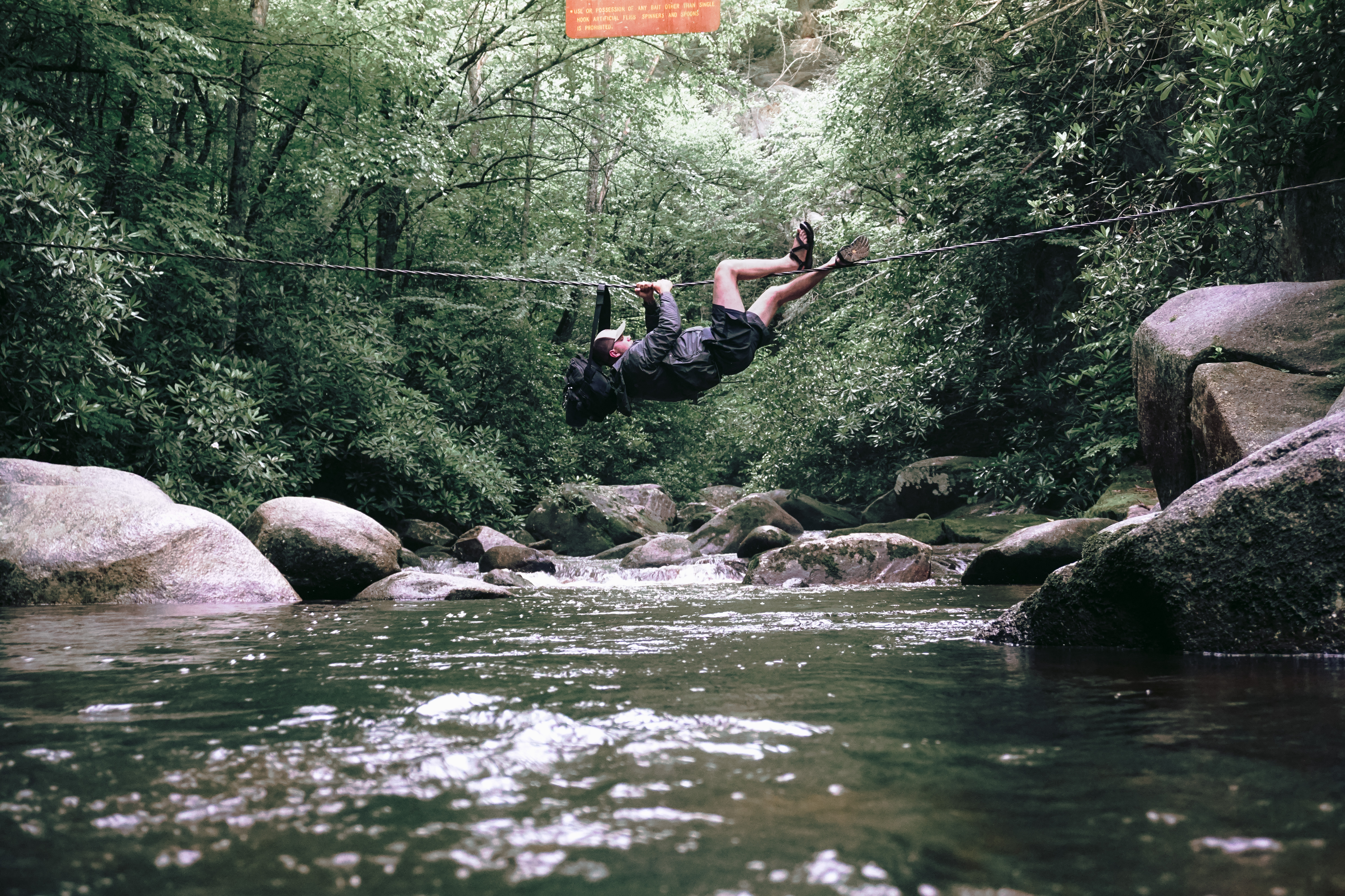 Hike and Traverse the Cables to Dennis Cove Falls