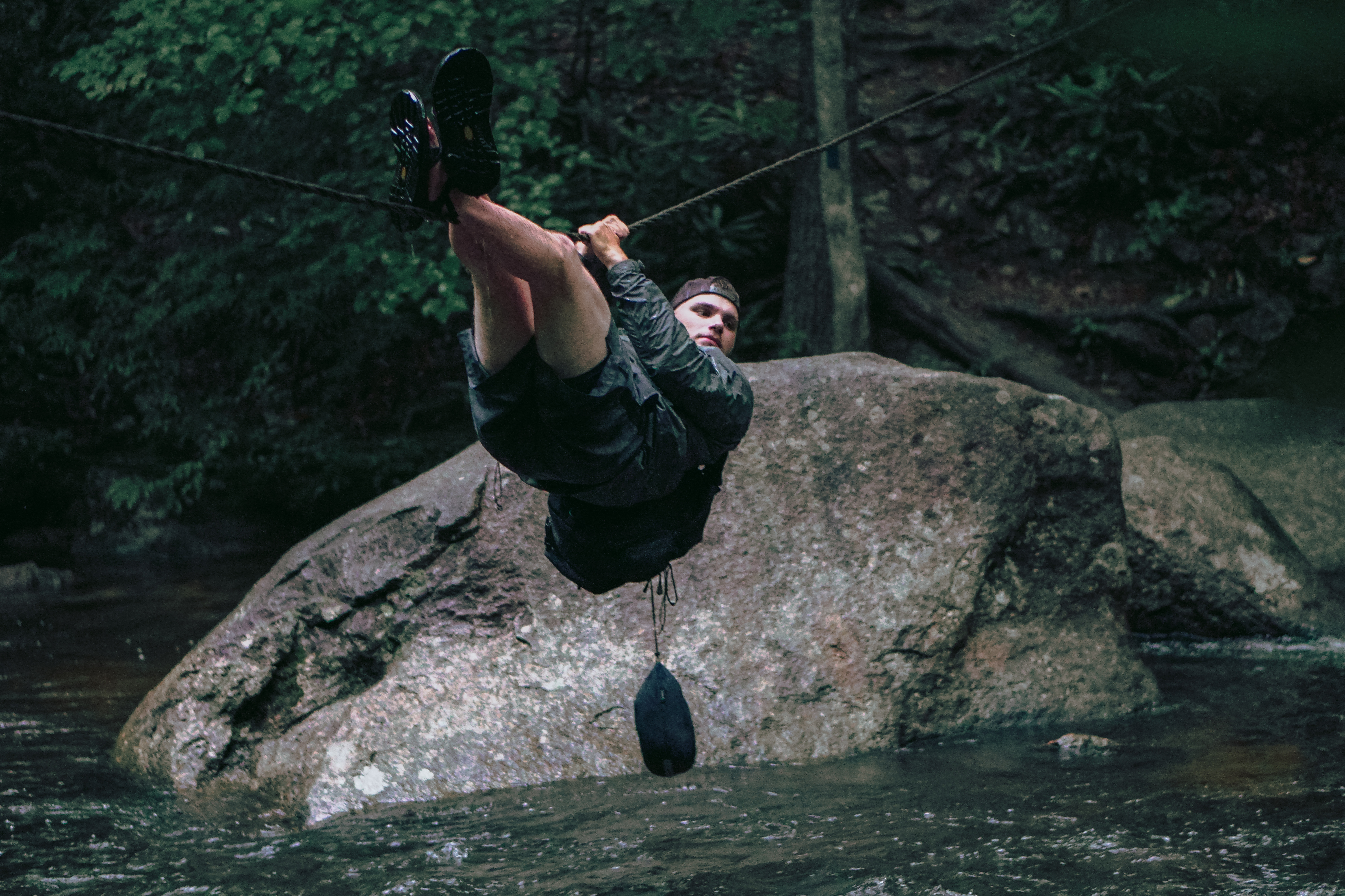 Hike and Traverse the Cables to Dennis Cove Falls