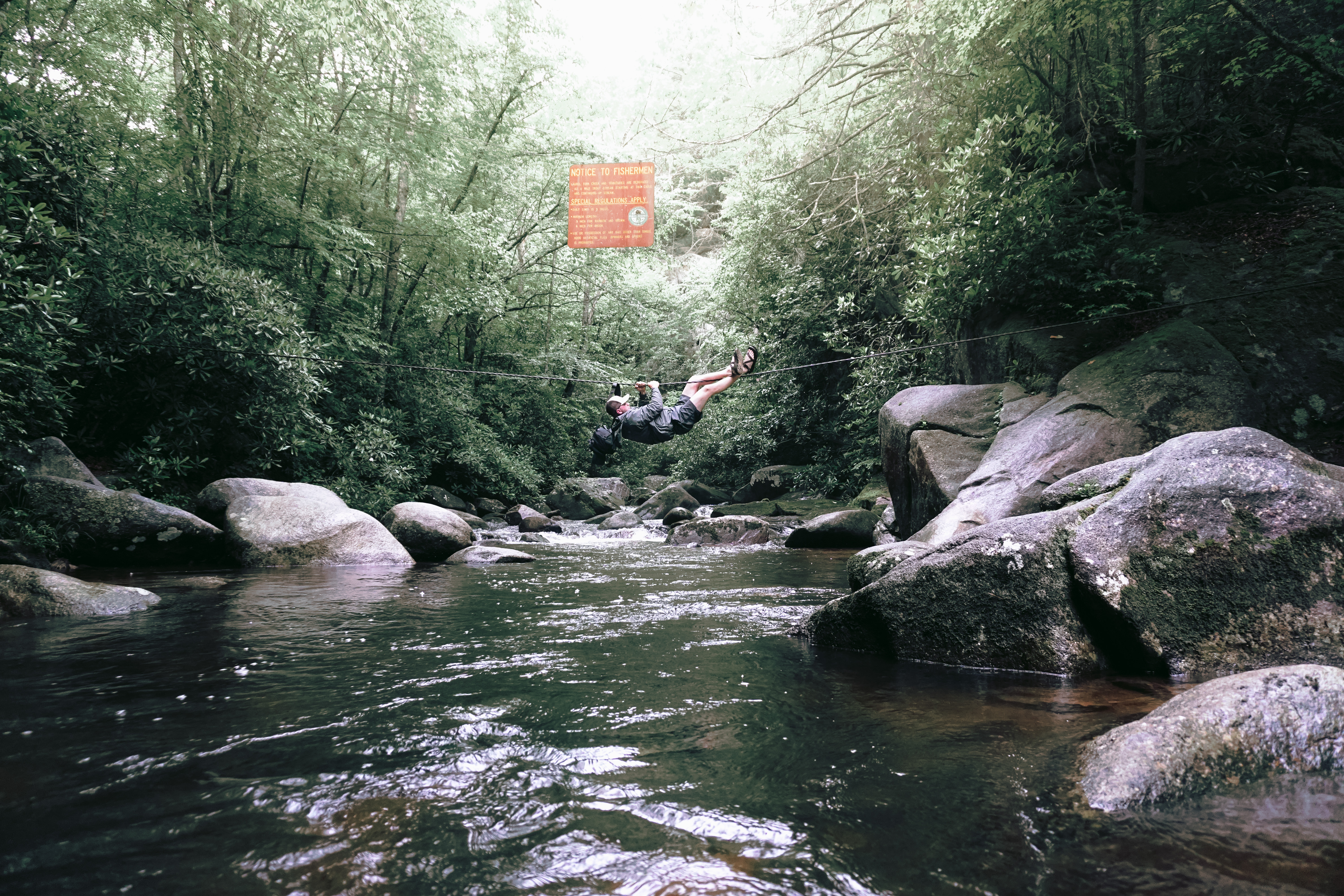 Hike and Traverse the Cables to Dennis Cove Falls
