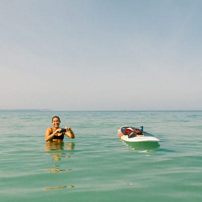 Paddle Board Lake Michigan from Leland Harbor