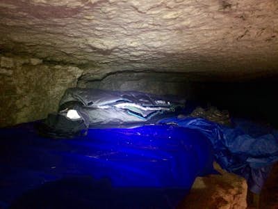 Camp in the Water Cave at Alabaster Caverns
