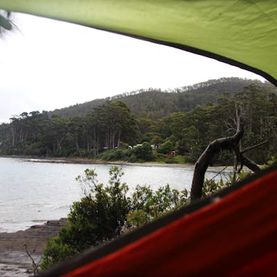 Camp near the Tessellated Pavement in Eaglehawk Neck