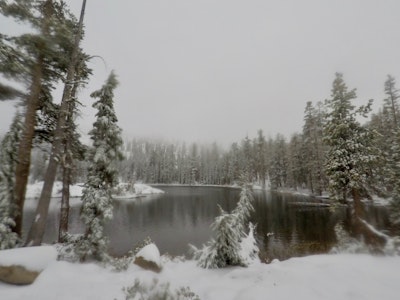 Snow Camp at Bull Run Lake, Lake Alpine sno-park