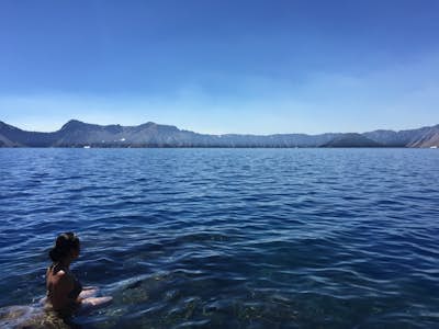 Cliff Jumping into Crater Lake